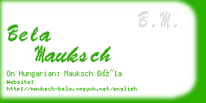 bela mauksch business card